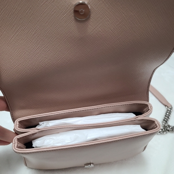 Prada Blush Mixed Saffiano and Lamb Leather Crossb - Picture 9 of 10